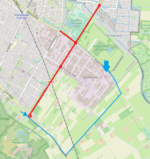 Omleiding afvalbrengstation Veenendaal